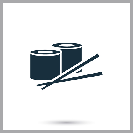 Sushi rolls simple icon on the backgroundのイラスト素材