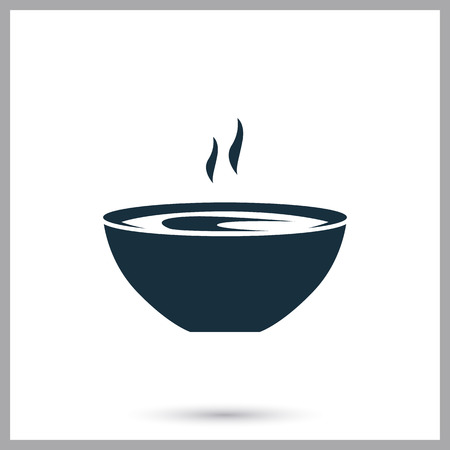 Soup in the plate simple icon on the backgroundのイラスト素材