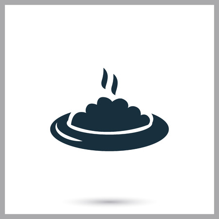 Dish in the plate simple icon on the backgroundのイラスト素材