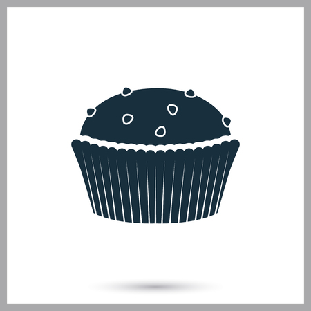 Cupcake with raisins simple icon on the backgroundのイラスト素材