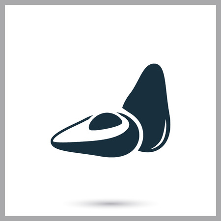 Avocado simple icon on the backgroundのイラスト素材