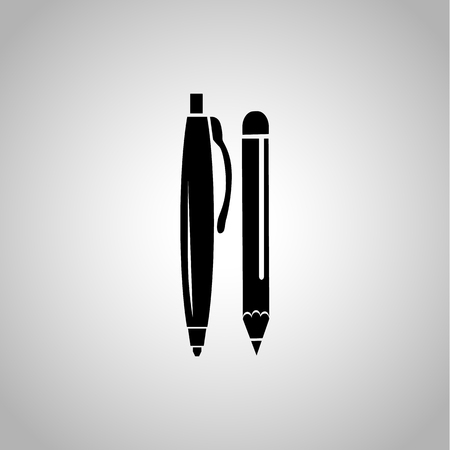 A pen and pencil icon on the backgroundのイラスト素材