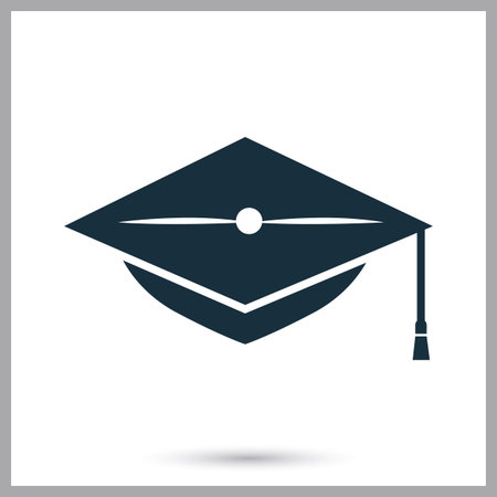 Graduation cap icon on the backgroundのイラスト素材