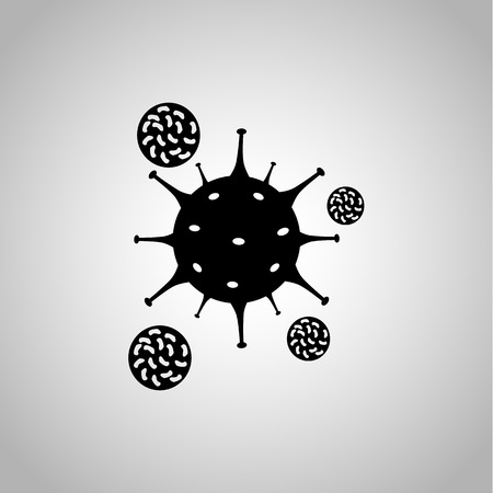 Attack immune cells virus icon on the backgroundのイラスト素材