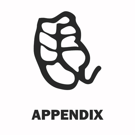Human appendix black iconのイラスト素材