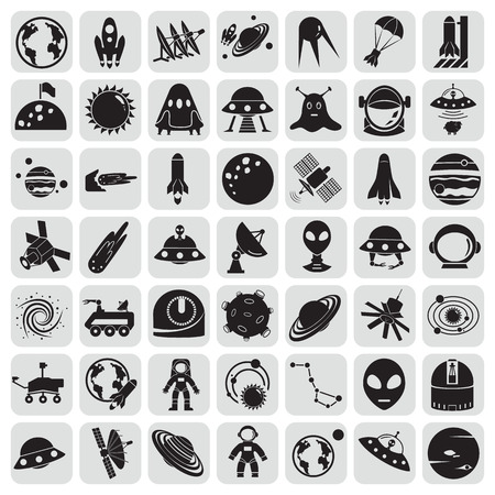 Set of forty nine cosmos iconsのイラスト素材