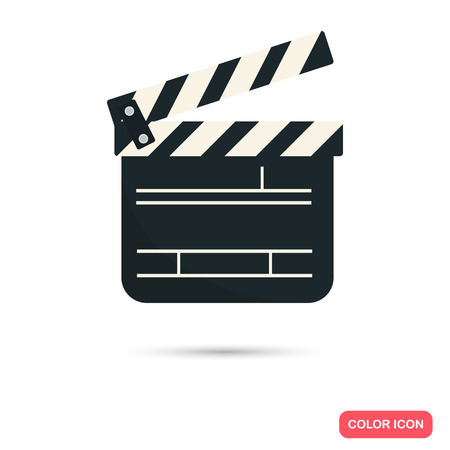 Movie clapper color flat iconのイラスト素材