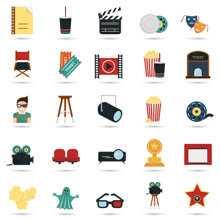 Set of twenty five color flat iconsのイラスト素材