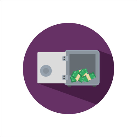 Safe with money color flat iconのイラスト素材