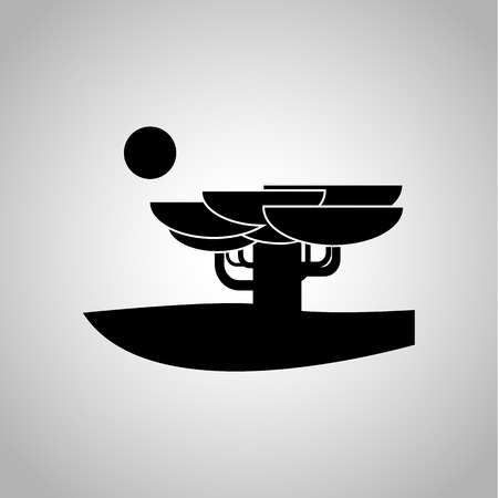 Savannah tree icon on the backgroundのイラスト素材
