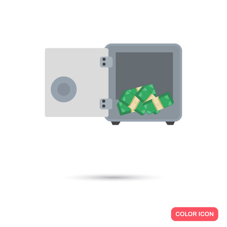 Safe with money color flat iconのイラスト素材