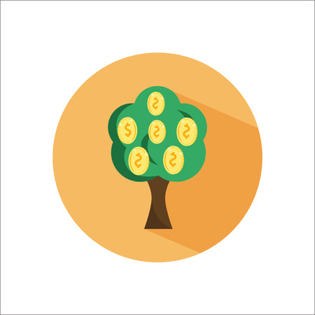 Money tree color flat iconのイラスト素材