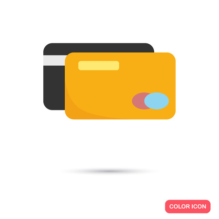 Gold credit card color flat iconのイラスト素材
