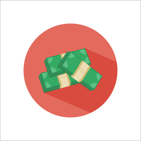 Bundle of money color flat iconのイラスト素材