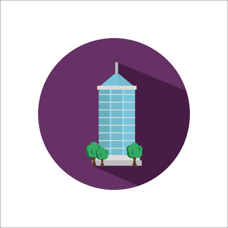 Business center color flat iconのイラスト素材