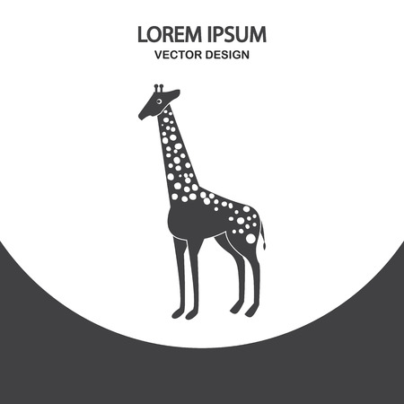 Giraffe icon on the backgroundのイラスト素材