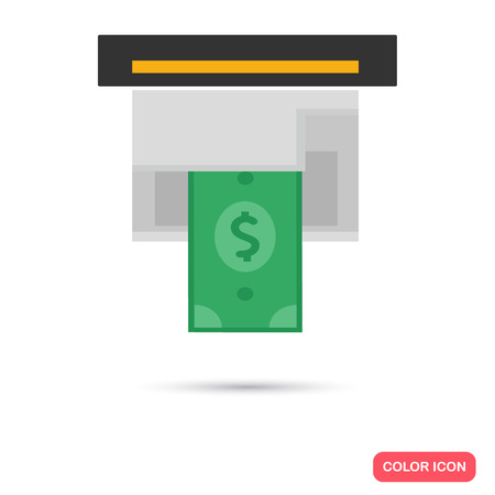 Cash ffron the ATM color flat iconのイラスト素材