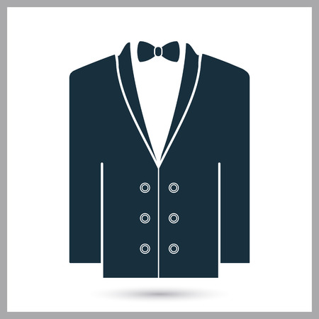 Elegant male suit with butterfly iconのイラスト素材