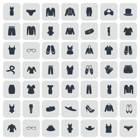 Set of forty nine clothes iconsのイラスト素材