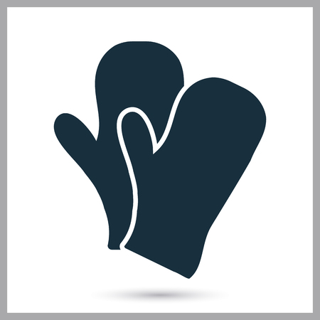 A pair of winter mittens iconのイラスト素材