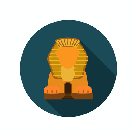 Sphinx statue color icon. Flat designのイラスト素材