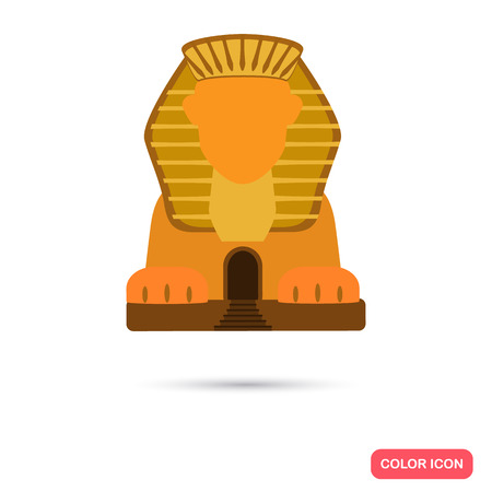 Sphinx statue color icon. Flat designのイラスト素材