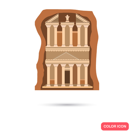Ancient city of Petra color icon. Flat designのイラスト素材