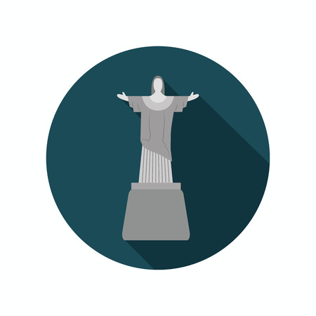 Statue of Christ the Redeemer color icon. Flat designのイラスト素材