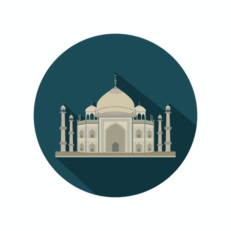 Taj Mahal color icon. Flat designのイラスト素材