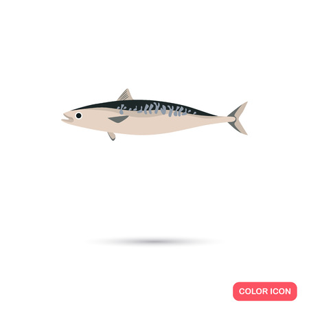 Mackerel color flat iconのイラスト素材