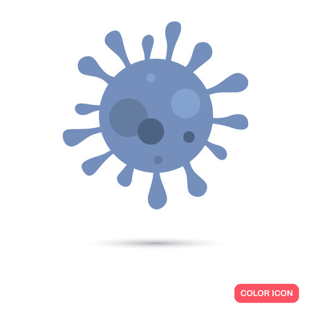 Virus color flat iconのイラスト素材