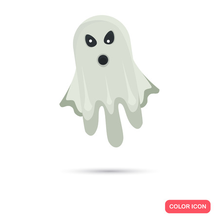 Color flying crazy ghost in Cartoon style. Stock Vector icon. Illustration for web and mobile designのイラスト素材