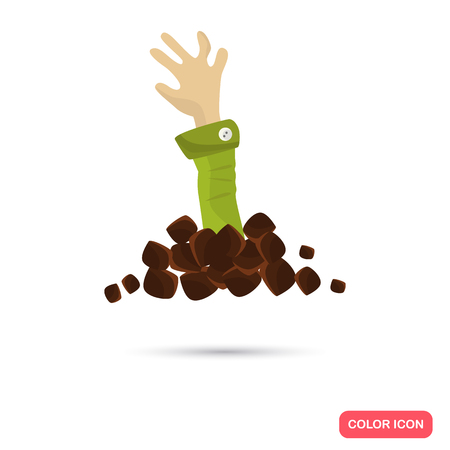 Color resurrection dead man hand in Cartoon style. Stock Vector icon. Illustration for web and mobile designのイラスト素材