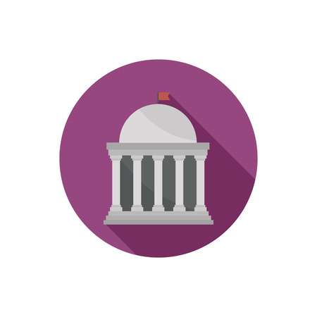 Color government building flat icon. Stock Vector icon. Illustration for web and mobile designのイラスト素材