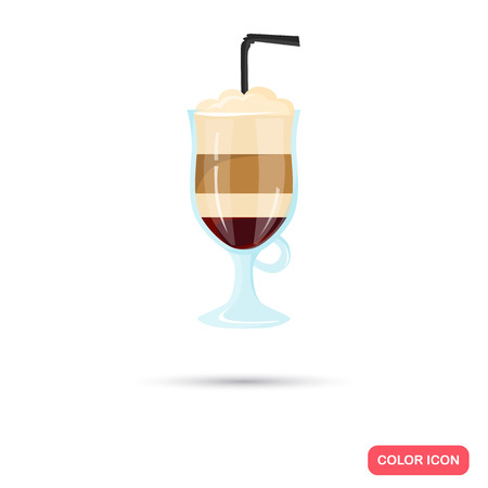 Color flat alcohol cocktail icon. Flat designのイラスト素材