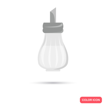 Color flat sugar bowl icon. Flat designのイラスト素材