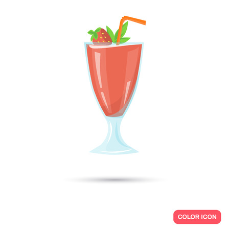 Color flat alcohol cocktail icon. Flat designのイラスト素材