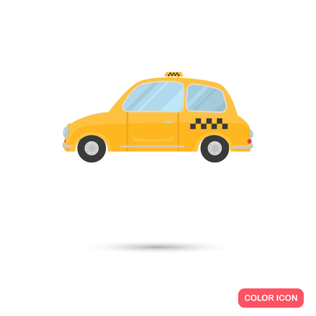 Color flat taxi icon. Flat designのイラスト素材