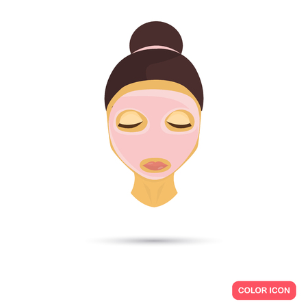 Cosmetics face mask. Cosmetics face mask color flat. Cosmetics face mask icon. Cosmetics face mask web. Cosmetics face mask illustration. Cosmetics face mask isolatedのイラスト素材