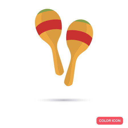 Maracas music insrument. Color flat iconのイラスト素材