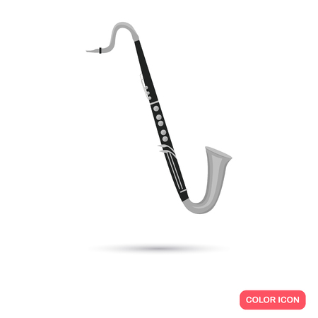 Bass clarinet music instrument. Color flat iconのイラスト素材