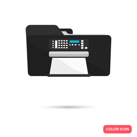 Office printer color flat iconのイラスト素材