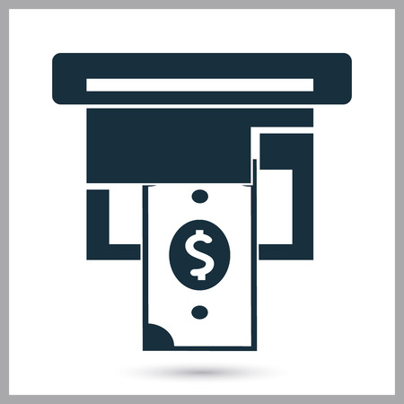 Cash from the ATM icon. Simple design for web and mobileのイラスト素材