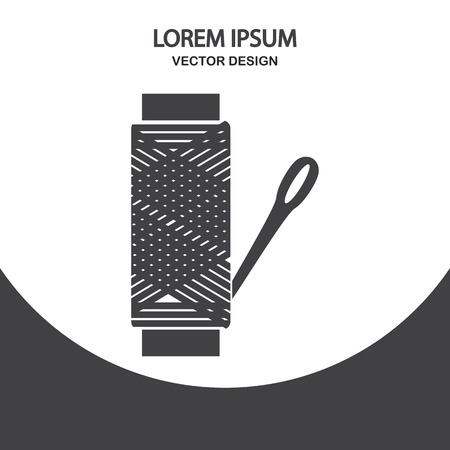 Spool of thread and needle icon. Simple design for web and mobileのイラスト素材