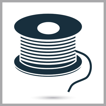 Sawing bobbin with thread icon. Simple design for web and mobileのイラスト素材