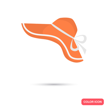 Female hat color icon. Flat design for web and mobileのイラスト素材