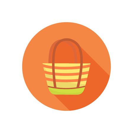 Beach bag color icon. Flat design for web and mobileのイラスト素材