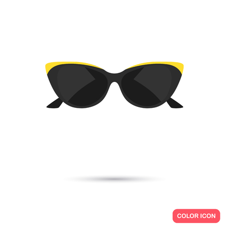 Female sunglasses color icon. Flat design for web and mobileのイラスト素材