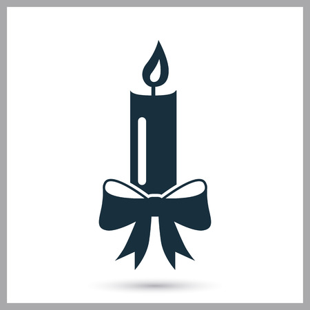 Christmas candle icon. Flat design for web and mobileのイラスト素材