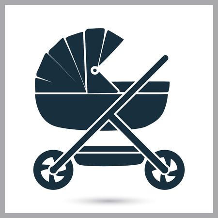 Baby pram icon. Simple design for web and mobileのイラスト素材